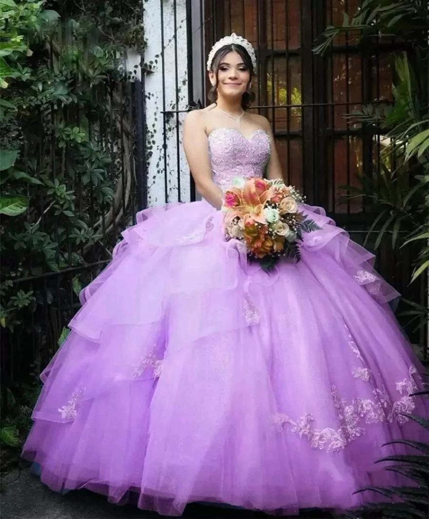 ANGELSBRIDEP-Vestido de baile de tule, vestido querido Quinceanera, vestidos de festa de aniversário, 15 anos