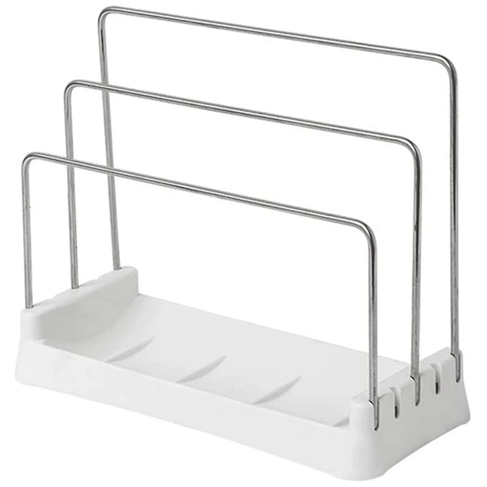 Cutting Boards Holder, Organizer Pantry Rack Bakeware Holder Chopping Board Organizer Kitchen Countertop Storage White