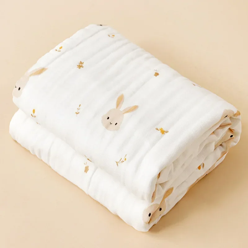 Pure Cotton Baby Gauze Bath Towel Super Soft Absorbent Infant Swaddle Shower Wrap for Newborn Care
