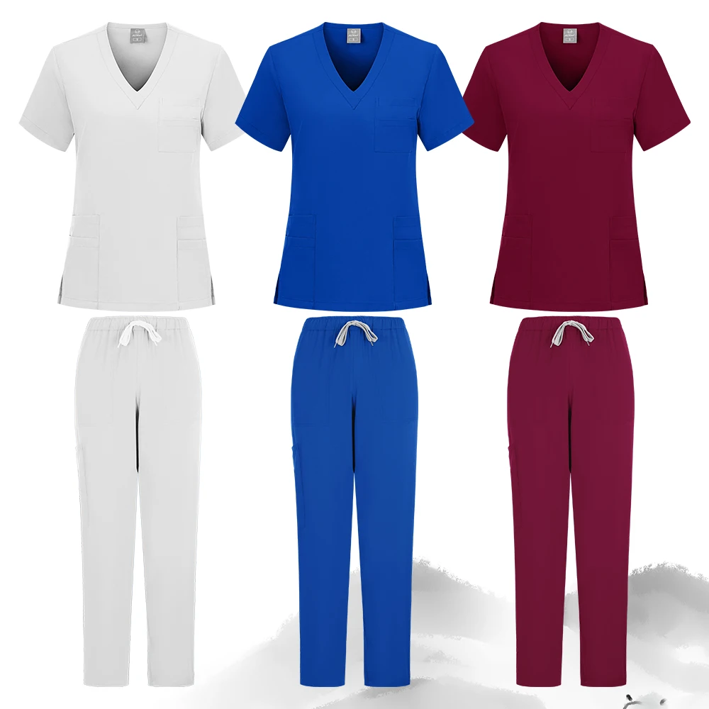 Quick-Dry Sport Medical Scrub Set Performance Stretcg and Comfortable - Top and Pant Doctor Nurse Outfit Scrubs Uniform