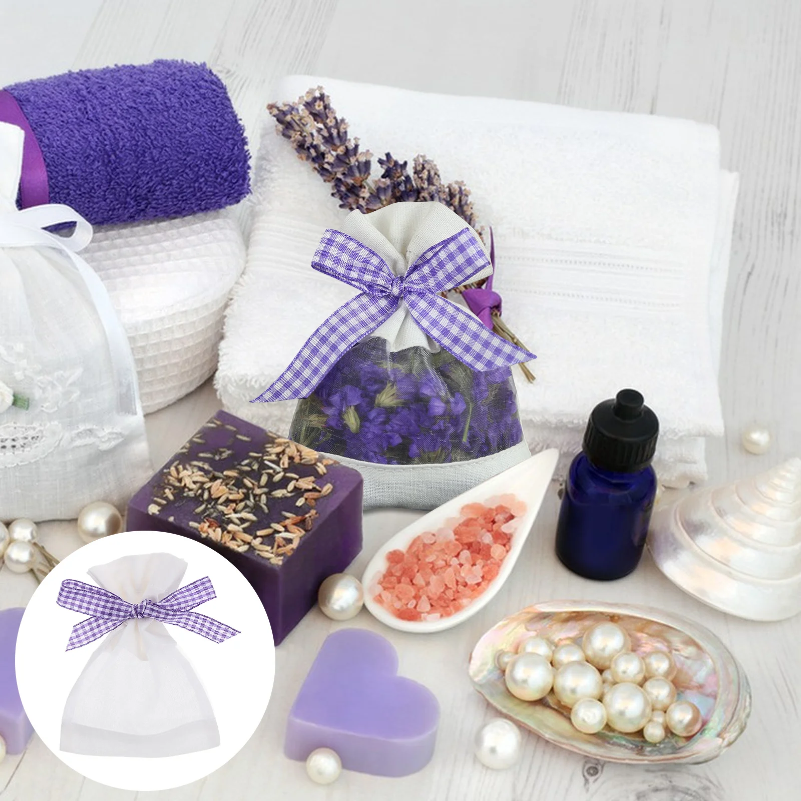 

10 Pcs Lavender Sachet Bag Fragrance Scented Clear Pouch Storage Drawstring Empty Sachets Multi Functional Breathable Material