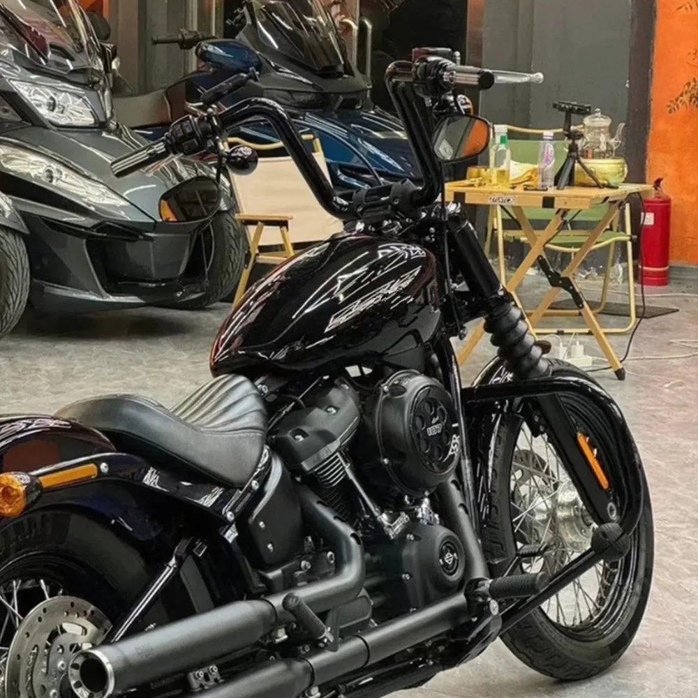 مقود شماعات القرد 1-1/2 بوصة 10 بوصة 12 بوصة 14 بوصة مرتفعة لدراجة Harley Softail Dyna Street BOB FXBB 114 FXBBS 2025-2026 #2