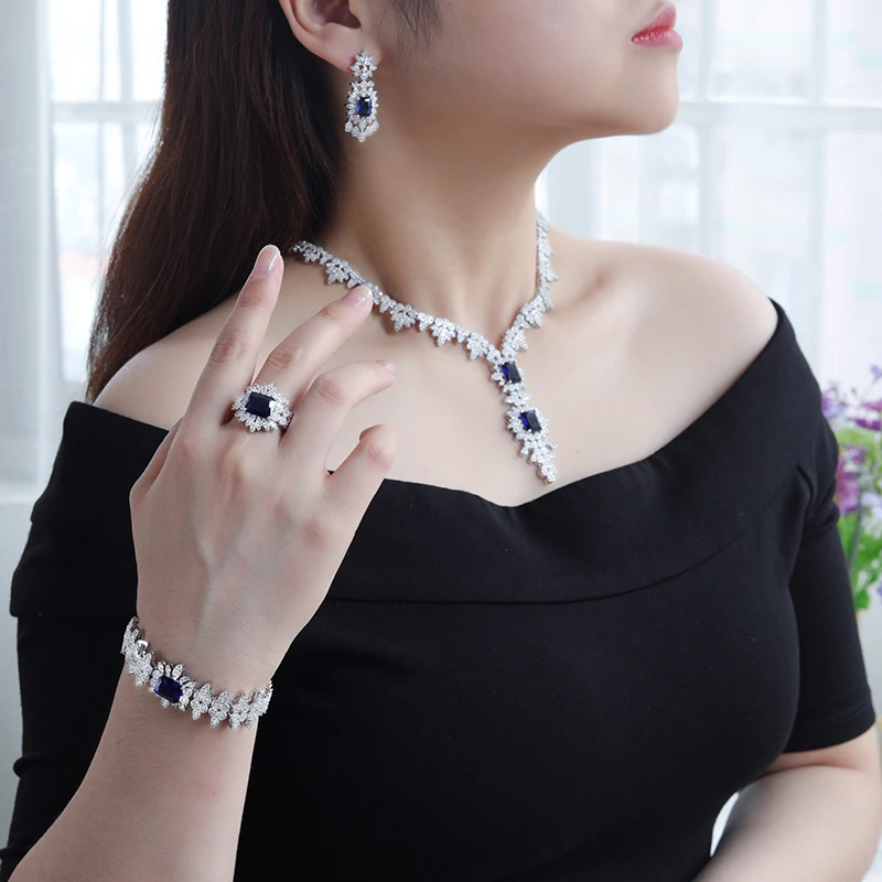 

Блестящие зеленые цветные африканские комплекты ювелирных украшений с кубическим цирконием для женщин, аксессуары для свадебной вечеринки, бижутерия