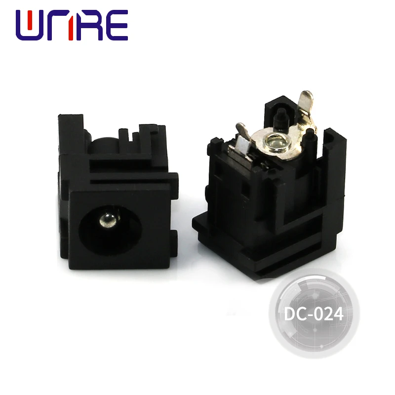 DC-024 Vertical Interface DC Power Socket Black Connector Bent Foot Charging Port Adapter Female Laptop Tablet Accessories