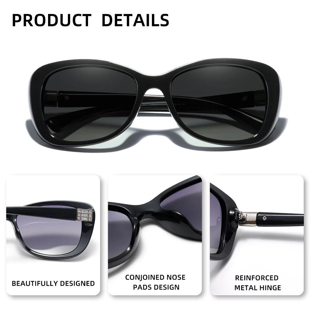 نظارات شمسية بإطار على شكل فراشة وصلت حديثًا من FORQUEEN نظارات مستقطبة كبيرة الحجم UV400 لنظارات السيدات