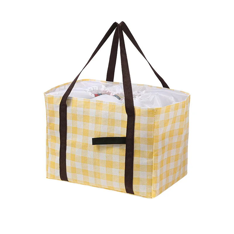 New Large Capacity Picnic Bag Outdoor Camping Portable Insulated Box Handcarry Waterproof Aluminum Foil Inside Picnic Basket