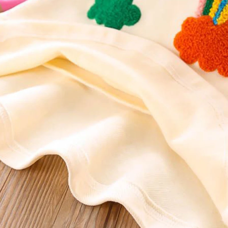 Melario Mädchen Kleid Herbst Langarm Regenbogen Gestreiften Prinzessin Kleider für Mädchen Kinder Kleid Lässige Kinder Kleidung – Detail 7