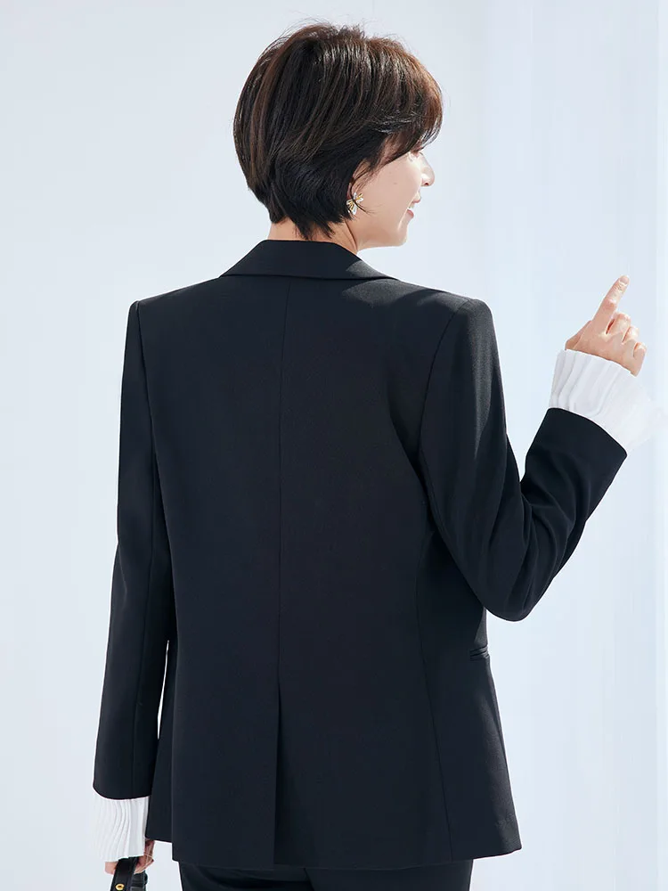 Damski zestaw casualowy Qianfei Bla, nowa kolekcja wiosna 2024, lekka, elegancka odzież profesjonalna dla dojrzałych kobiet, garnitur w stylu zachodnim.