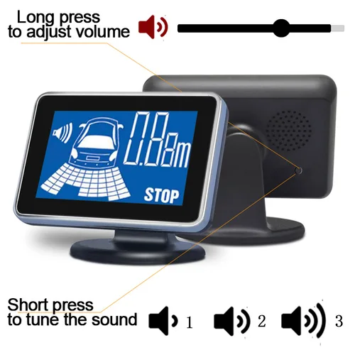 Imagen 2 del producto QXNY Radar de respaldo inverso 4 sensores de estacionamiento sistema para coche vehículo garaje Parktronic Kit detección de distancia zumbador advertencia