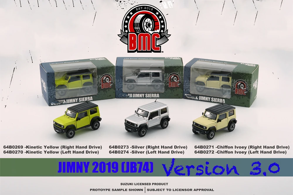 New BM 1:64 Jimny JB74 2019 Diecast Alloy Toy Cars By BMCreations Simulation Model For Collection gift