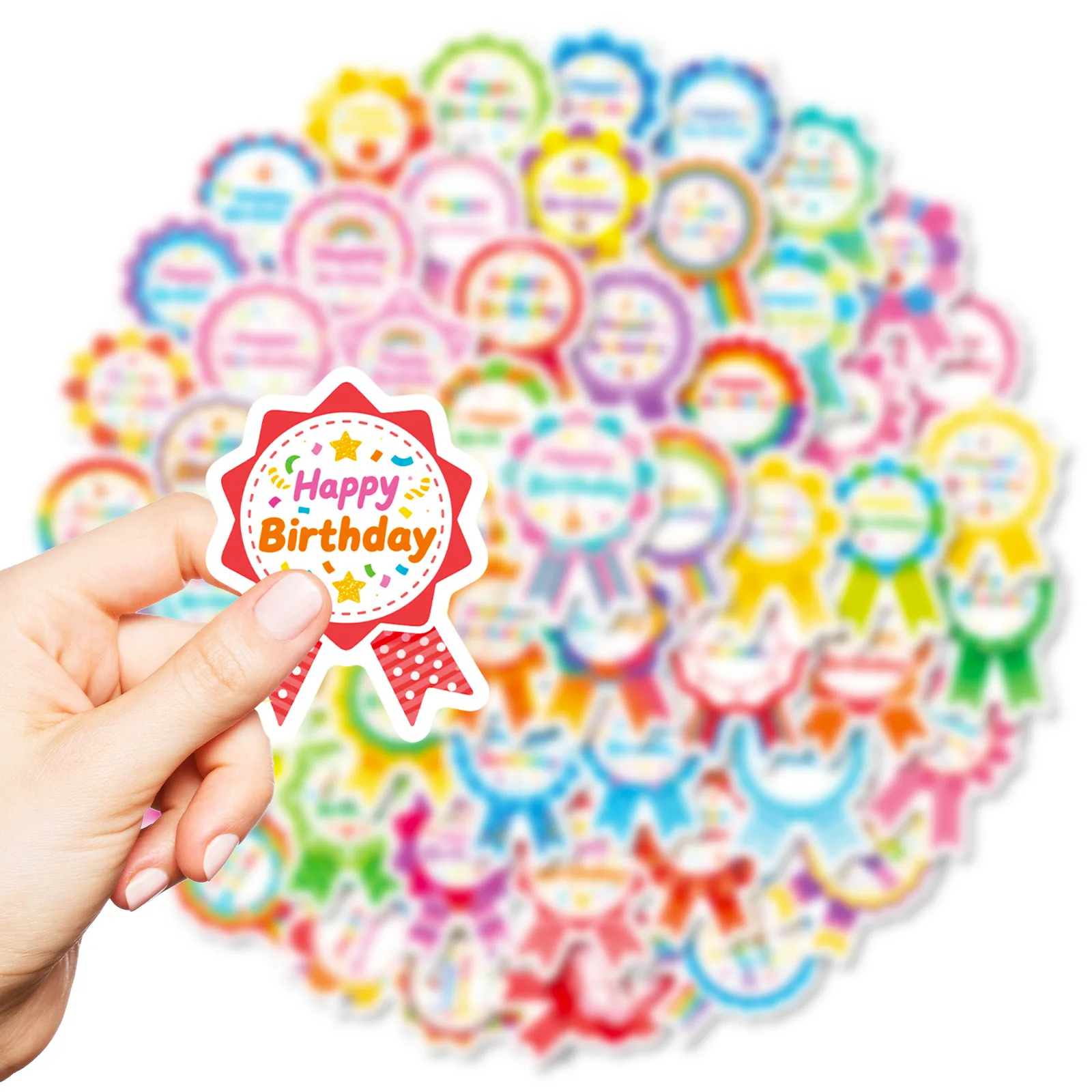 10/56 قطعة عيد ميلاد سعيد! ملصقات الكتابة على الجدران الملونة الإبداعية الكرتون صائق رياض الأطفال الديكور مكافأة دفتر الهاتف لعبة طفل #1