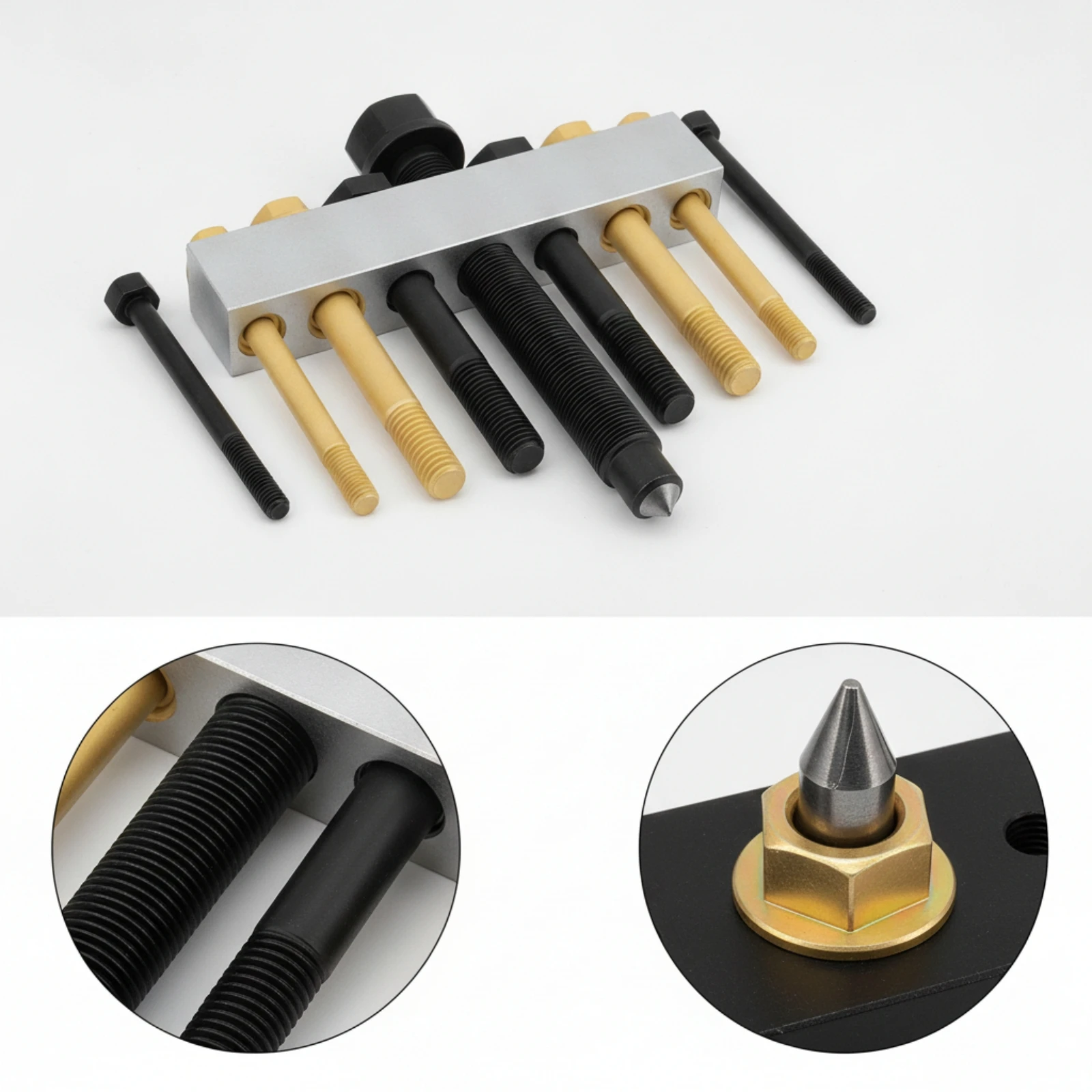 10 Pieces Crankshaft Pulley Puller with Threaded Rods Adjustable Crankshaft Pulley Puller Stable Thickened for Mechanics