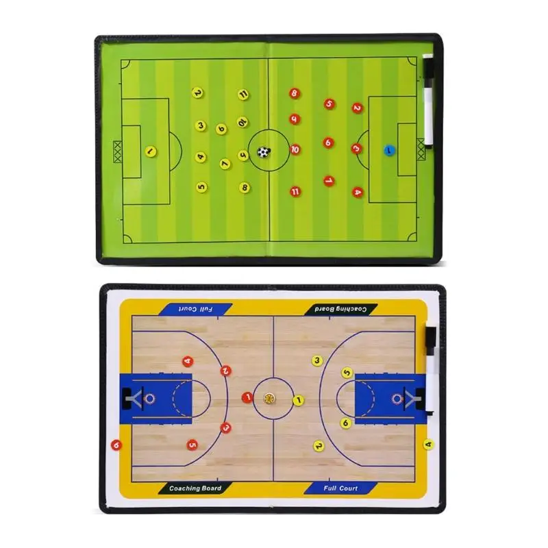 Foldable Football Training Tactics Board Soccer Magnetic Coaching Board Portable Football Game Soccer Clipboard GXMF