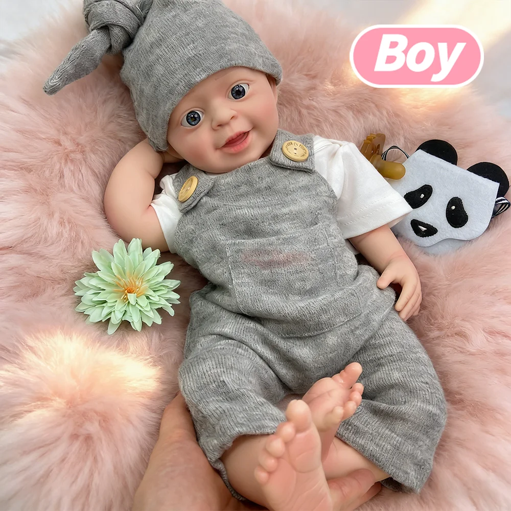 

Реалистичная силиконовая кукла-реборн мальчик 18 дюймов, мягкая, милая, коллекционная, высококачественная, как живой, для новорожденных