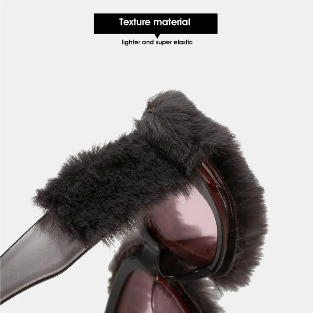 

Модные солнцезащитные очки в стиле ретро, пушистые бархатные зимние солнцезащитные очки UV400, мягкие солнцезащитные очки в стиле панк, зимние, рождественские, Хэллоуин, вечерние