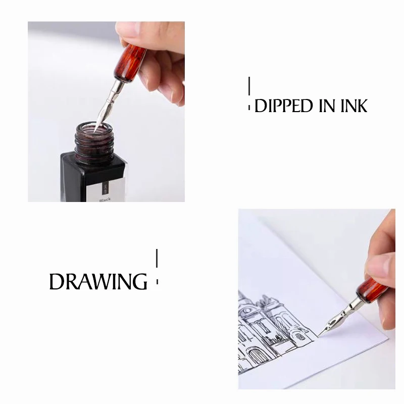 Dainayw 9 Calligraphy Nibs Dip Pen Set for Cartoon Animation Lettering Skeching Art Drawing Mapping Decorative designs