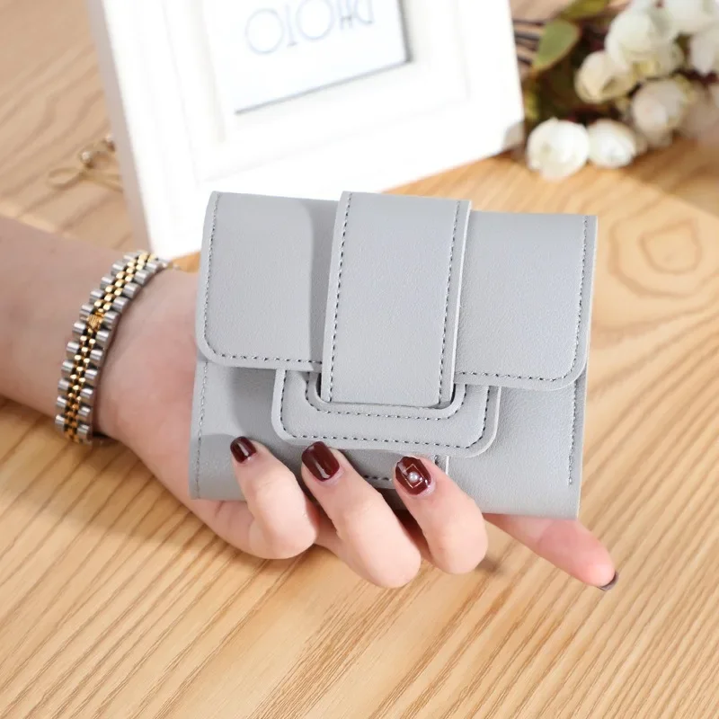 

Short solid color strap 30% off women's wallet simple multi-card change bag wallet wallet