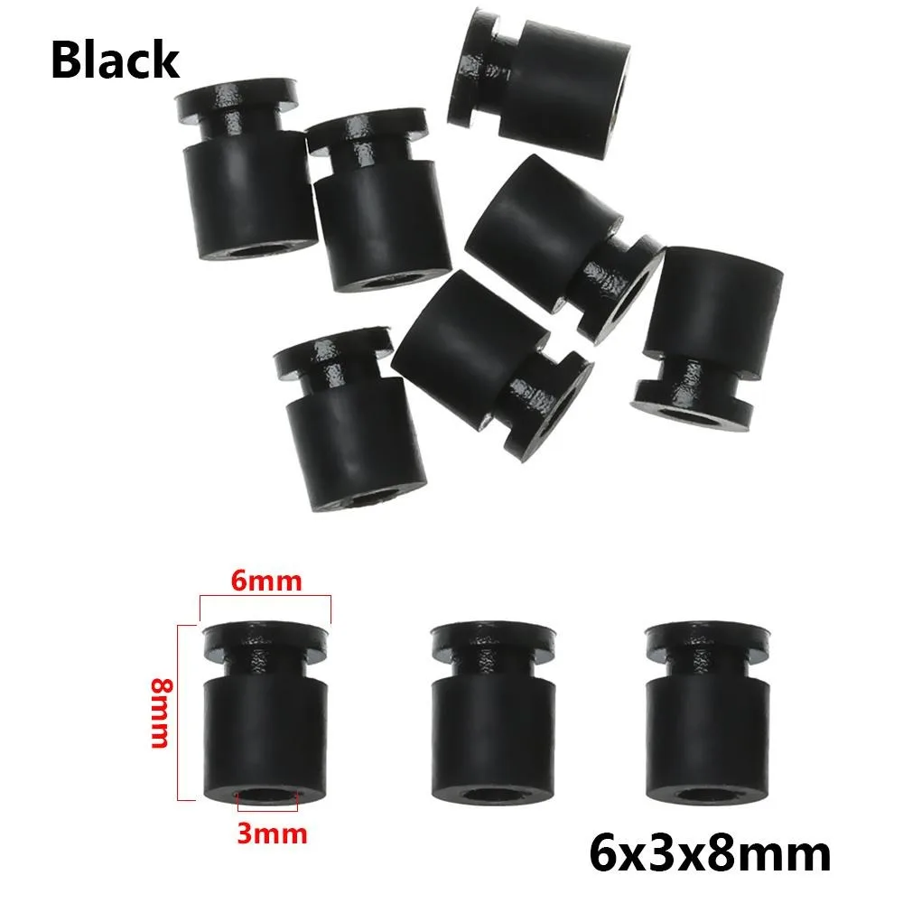 10pcs 8*6*3mm Rubber Damper Balls Anti Vibration Multicolors Silicone V2 Upgraded M3 Soft Mount Shock Absorption Balls