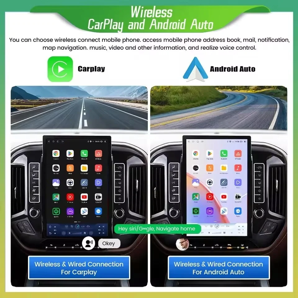 أندرويد لشروليه سيلفرادو جي إم سي سييرا 2013-2020 راديو السيارة السيارات مشغل وسائط متعددة شاشة Carplay السيارات بلوتوث ستيريو #1