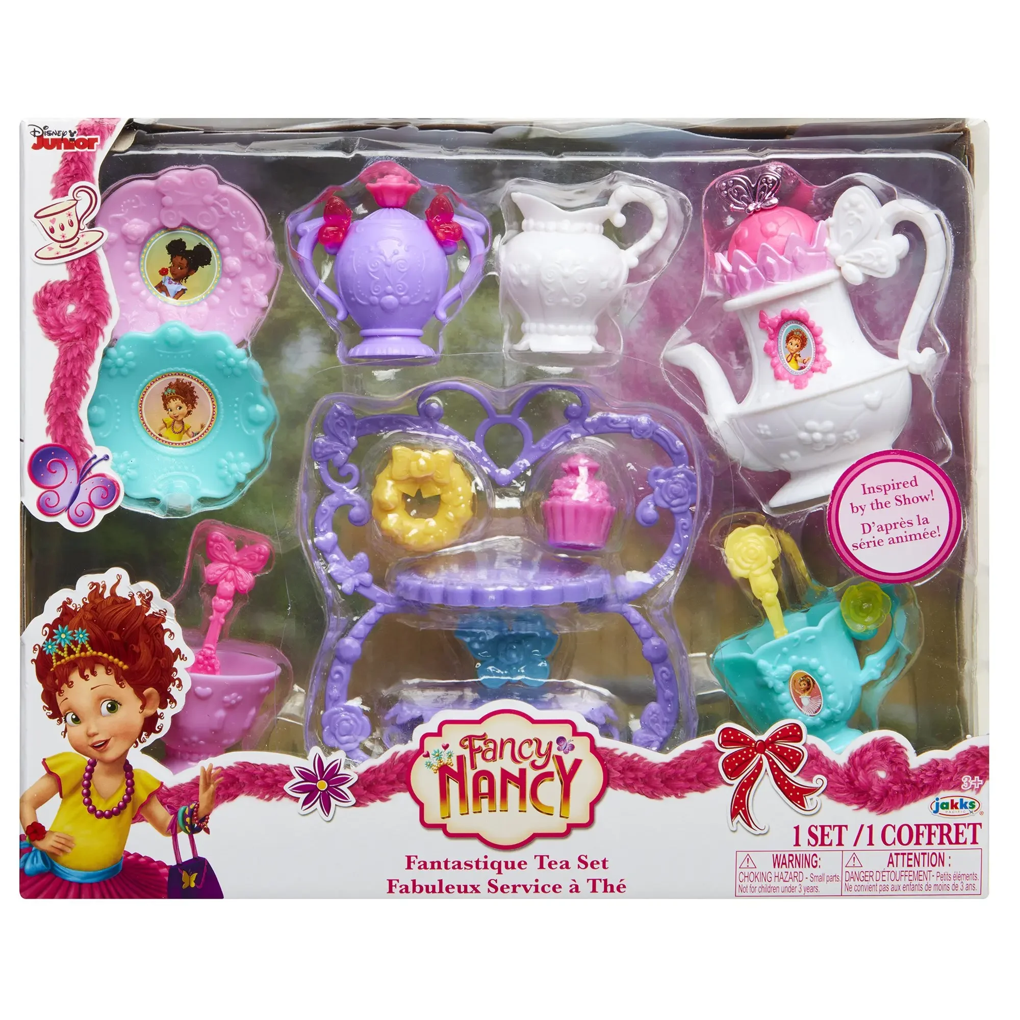 Fancy Nancy Fantastique Tea Set 13-Pieces Classic Cartoon Beautiful Girls Play House Kids Toys Set Collectible Birthday Gift Toy