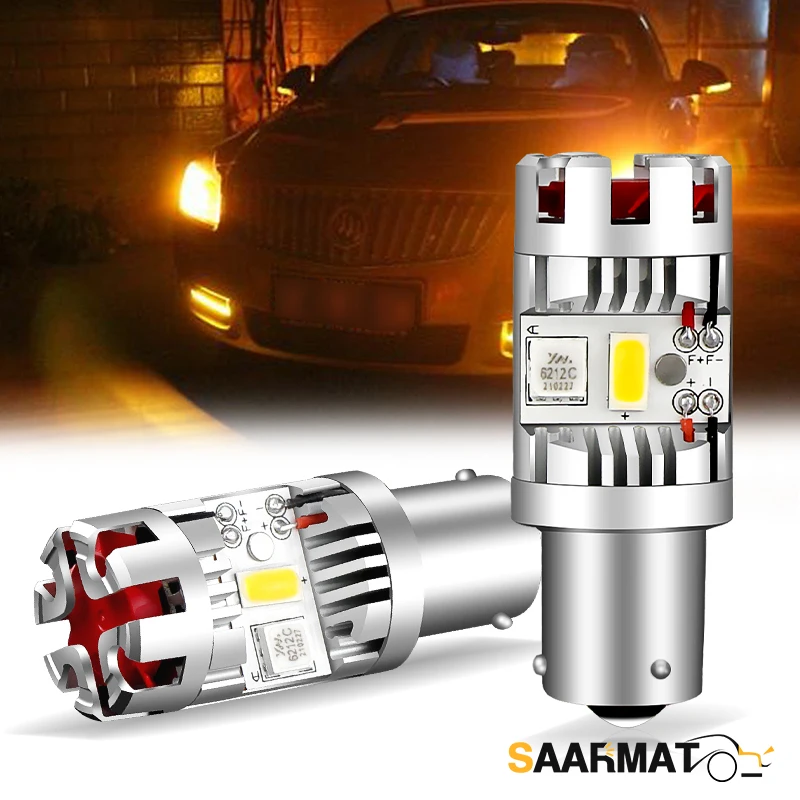 

2pcs LED Turn Signal Light LED Bulbs 1156 P21W BA15S PY21W BAU15S Canbus Error Free Powerful Light Amber Yellow Light