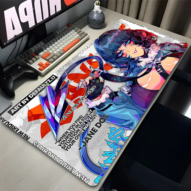 لوحة ماوس Zenless Zone Zero Jane Doe Anime لطيفة بطباعة عالية الدقة، سجادات ماوس كمبيوتر كبيرة ممتدة للوحة المفاتيح والمكتب #1