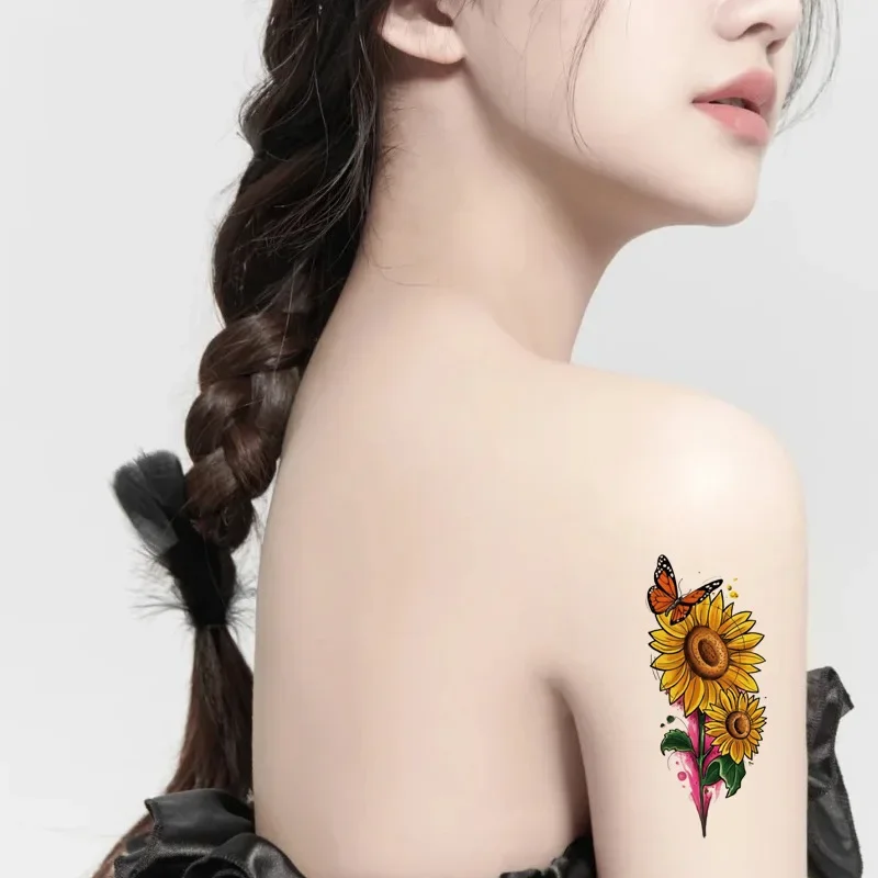 105*60mm New Small Fresh Tattoo Sticker, Flower, Butterfly, Tiger, Lion Small Picture Set Any Combination