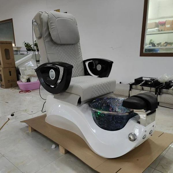 

High Quality Kneading Massage Chair with pink Red Color and Foot Spa Chair for Spa Equipment and Furniture Beauty Salon