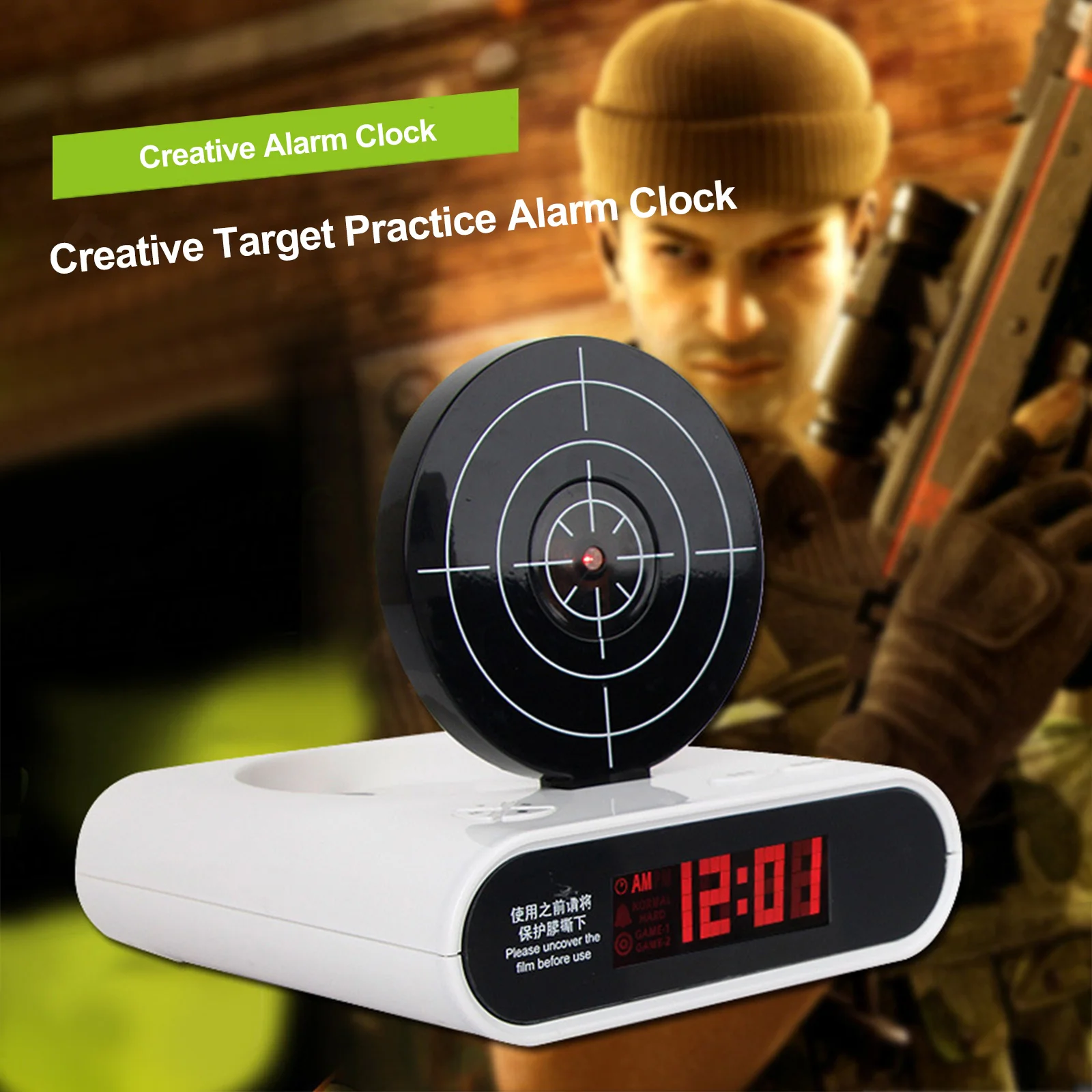 Personalized Wake Shot Alarm Clock Ringtones Customization Creative Target Shooting Clocks for Heavy Sleepers Novelty Girls