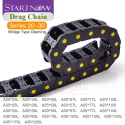 Startnow 30x25 Bridge Opened Plastic Drag Chain For CNC Router Machine Tool Parts Wire Carrier With End Connectors Cable Chains