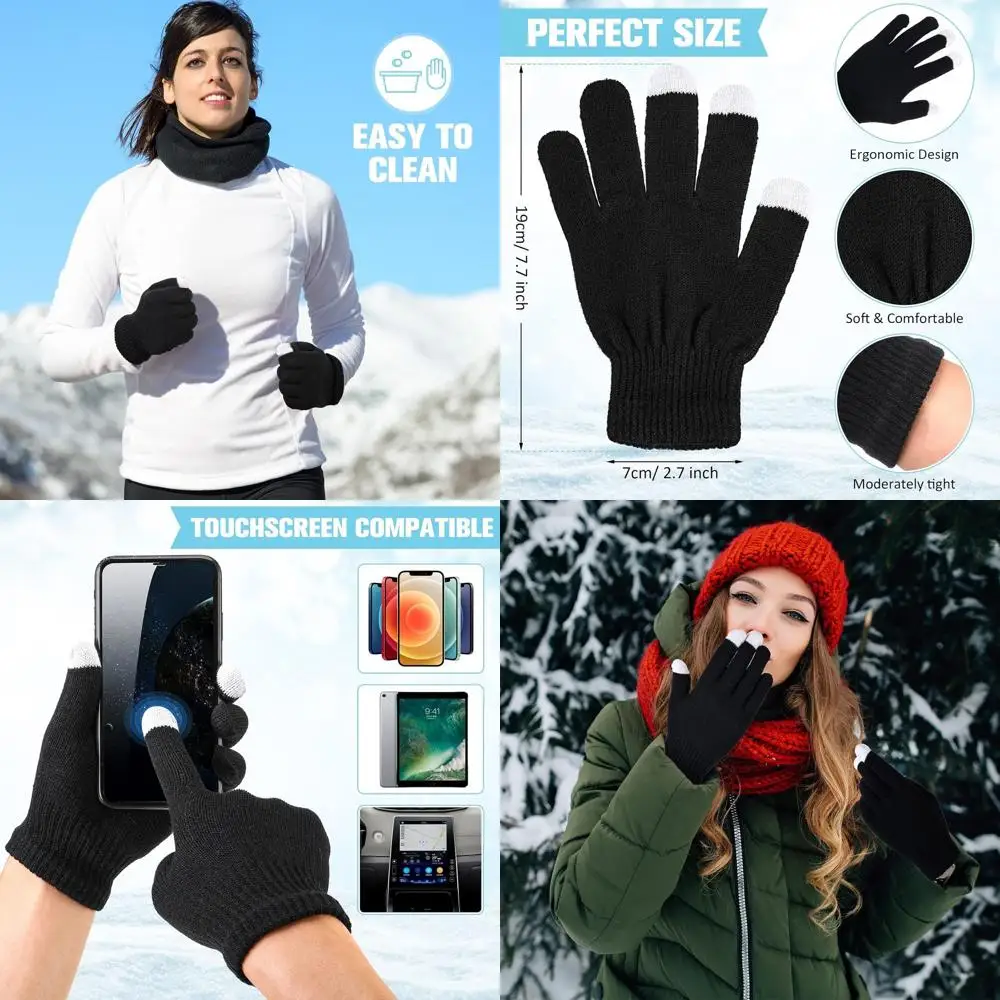 

Yahenda 80 Pairs Winter Magic Gloves Black Touch Screen Gloves Bulk Stretchy Warm Gloves Unisex Men Women