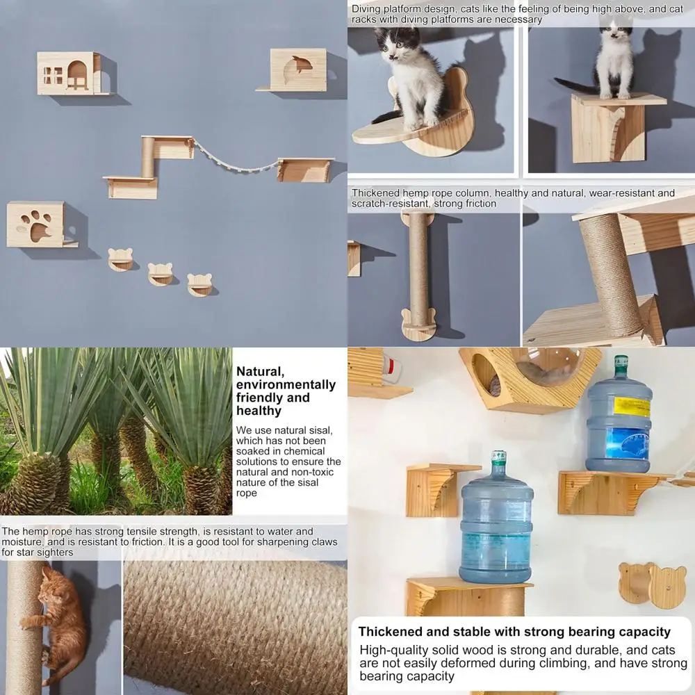 

Cat Wall Furniture, Modern Cat Wall Climber, Wall Mounted Cat Tree, Perches for Wall, Cat Wall Indoor, Cat Ladder Cat Bridge
