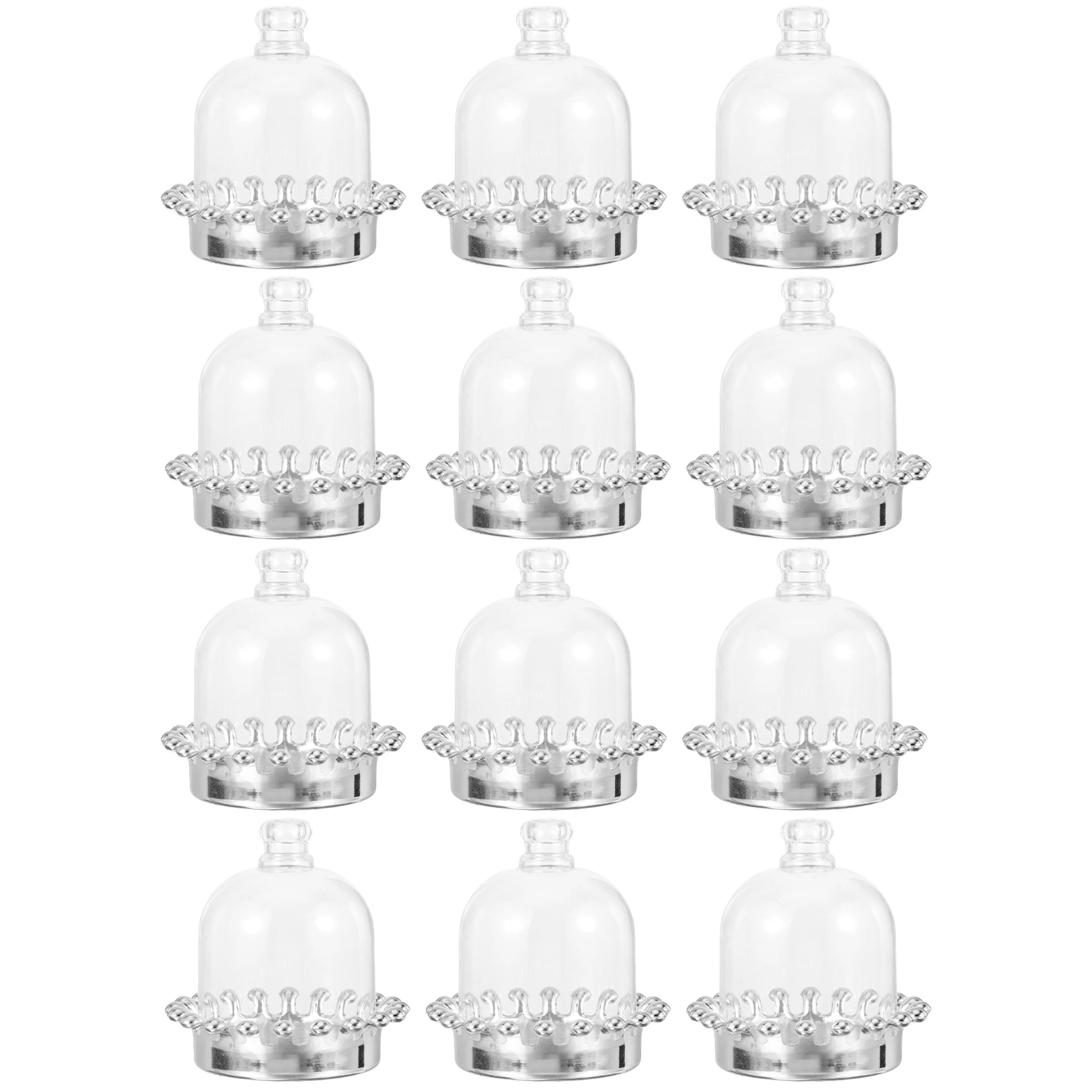 

12 Pcs Candy Box Cupcake Holder Dome Small Dessert Stand with Lid Domes Lids Tray Plate