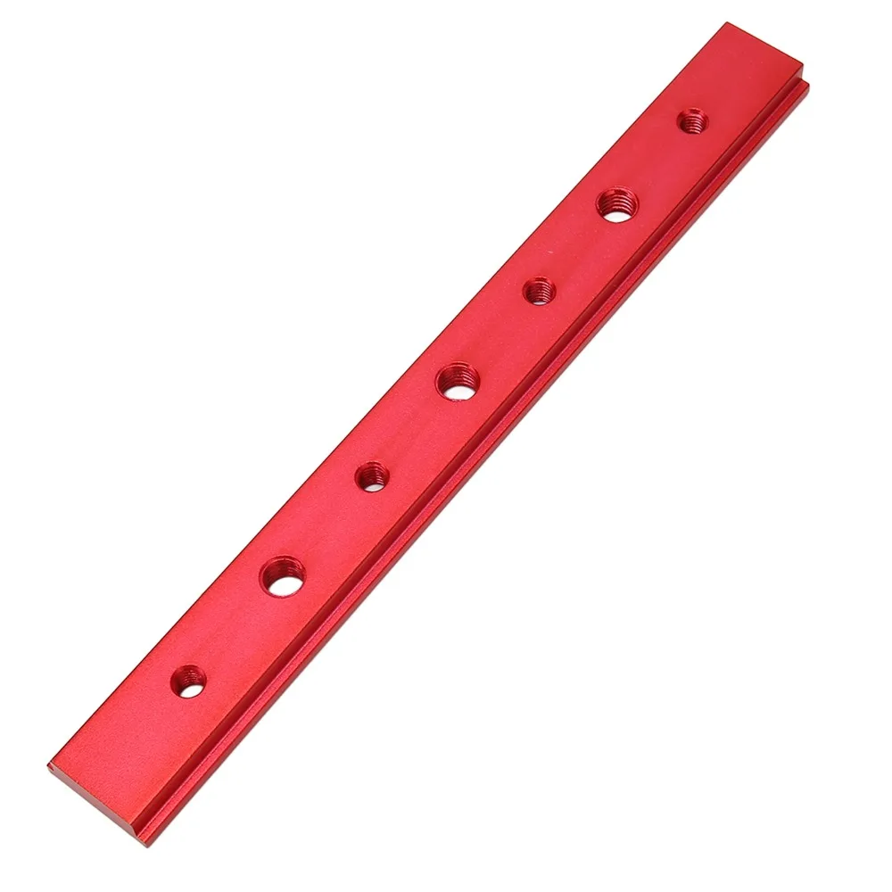 Aluminum Alloy T Track Jig Red Color 200mm Length T Slot Guide Rail Easy To Install Table Saw Fence Woodworking T Bar