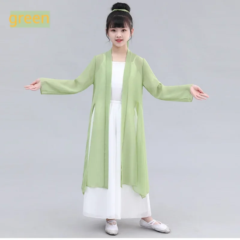 New Children's Three Piece Set Classical Dance Chinese Style Training Suit Flowing Body Rhyme Dance Performance Suit