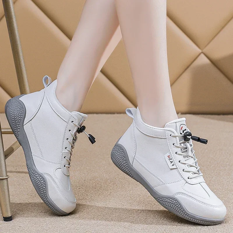 Women\'s Sneakers 2023 Autumn New Fashion Round Toe Lace Up Flat Casual Shoes for Women Outdoor Soft Sole Female Walking Shoes