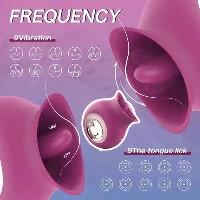 Female Vibrator G-Spot Dildo Clitoral Nipple Stimulator Oral Tongue Pussy Vagina Sex Toy Women Suitable for 18+