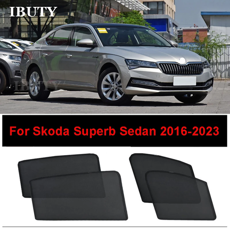 

For Skoda Superb 3 Sedan 2016-2023 Magnetic Sunshield Car Sunshade Sun Visor Side Window Mesh Curtain UV Heat Protection Cover