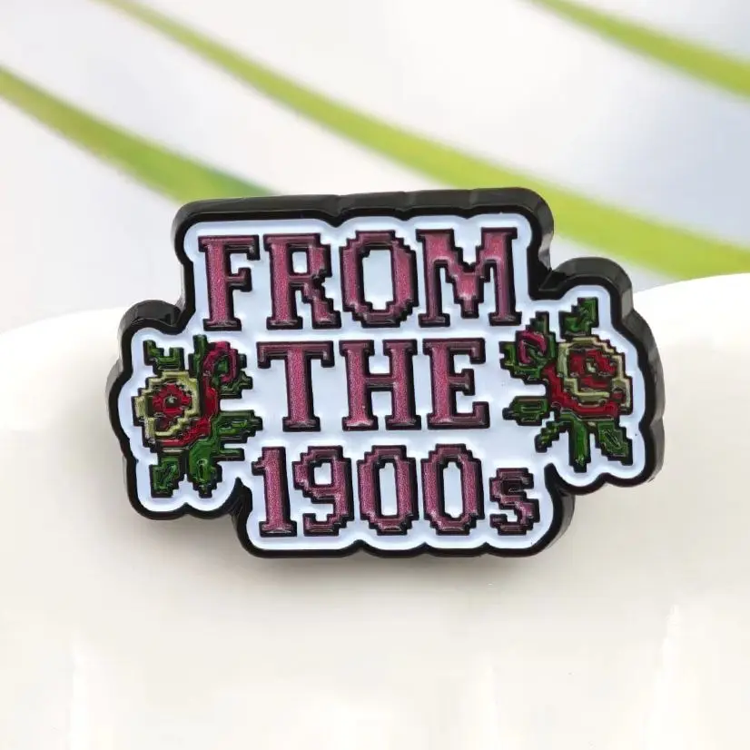 From The 1900s Enamel Pin Retro Pixel Art Letters Brooches Cross Stitch Rose Lapel Badges Funny Y2K Jewelry Gift for Backpack