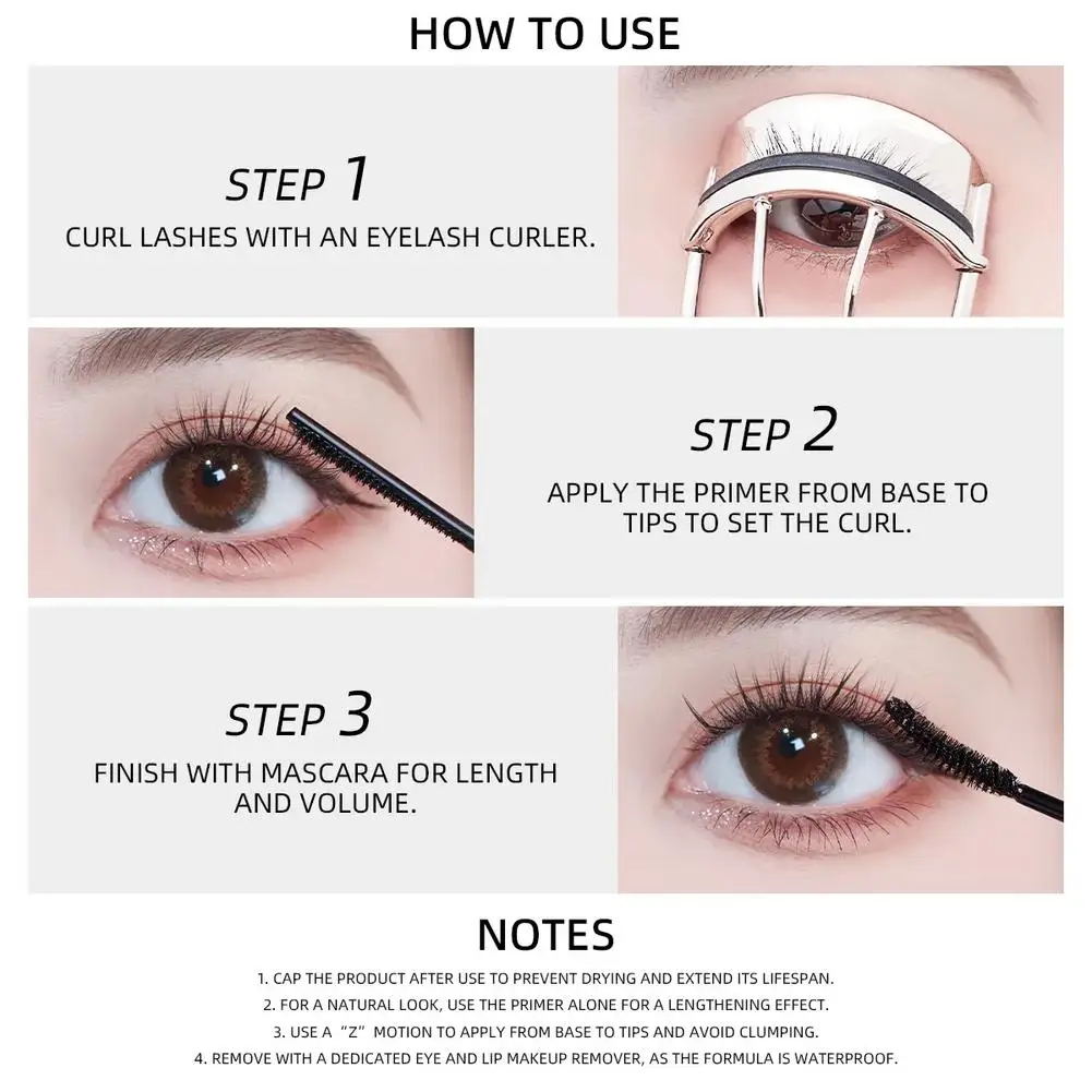 Rímel volumizador de ponta dupla, à prova d'água, longa duração, ondulação, alongamento de cílios de fibra de seda, maquiagem sexy para olhos