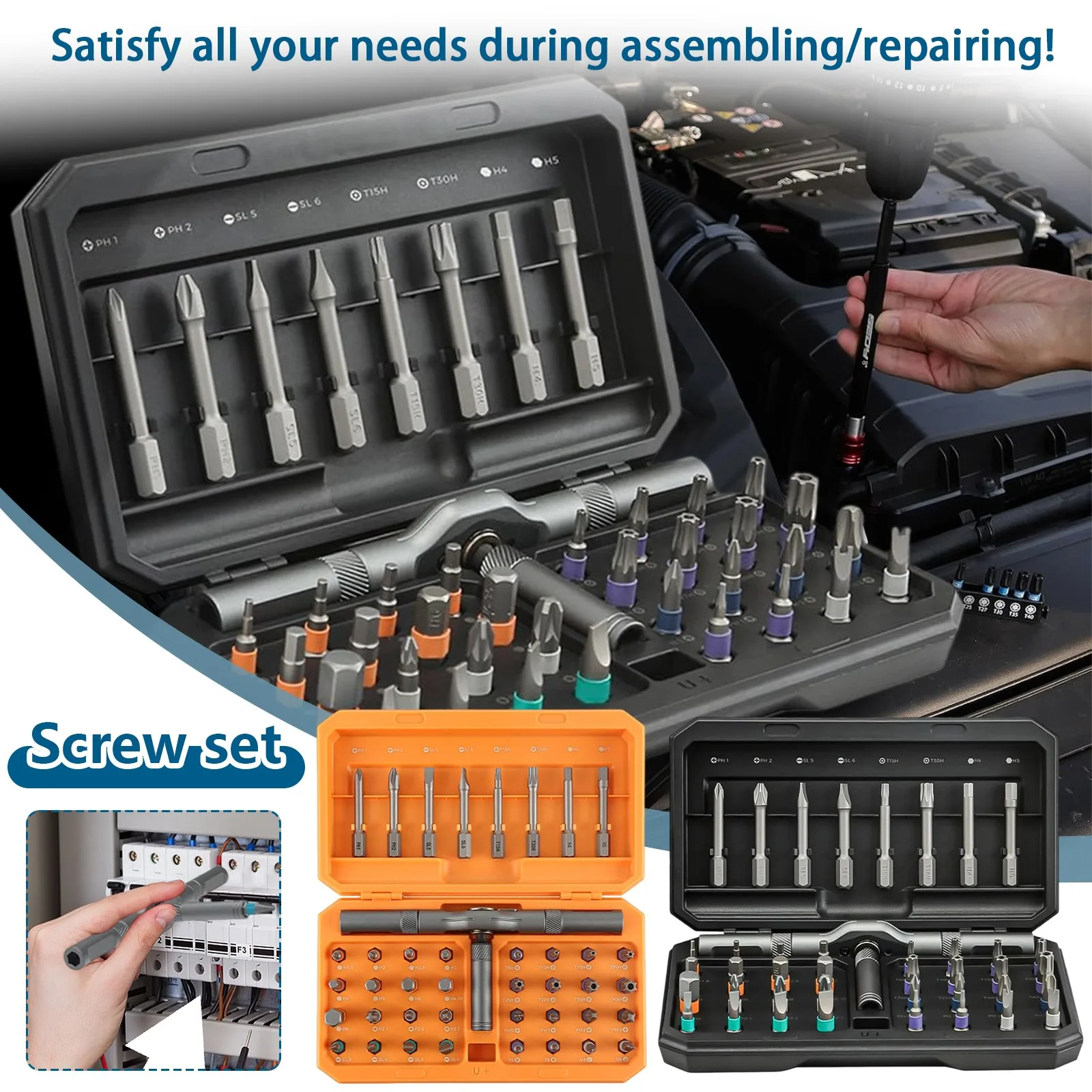 

42 in 1 Magnetic Screwdriver Set DIY Ratchet Screwdriver Set Detachable Ratchet Handle Portable Compact Tool Kit Screwdriver