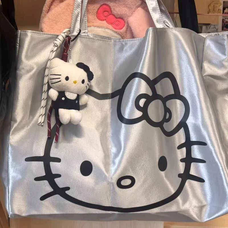 جديد مرحبا كيتي الكرتون حقيبة كتف لطيف حقيبة كروسبودي فتاة طالب حقيبة قماش قنب حار سعة كبيرة حقيبة تسوق حقيبة مدرسية