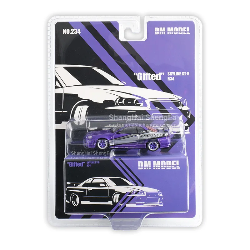 1:64 DCT DMMODEL Nissan Skyline GT-R R34 - gelegeerd gegoten model, JDM icoon verzamelbare auto cadeau