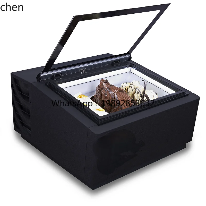 

ZS Desktop Ice Cream Display Cabinet Stall Commercial Desktop Fried Yogurt Freezer Digging Ball Hard Ice Cream Cabinet Small