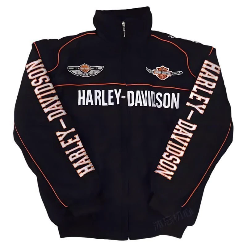 Harley Davidson Man Racing Jacket Autumn Winter Embroidery Thick Coat Outdoor Keep Warm Lady Motorcycle Cycling Uniform Jacket view 3