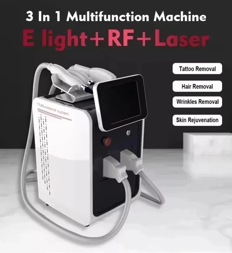 

3 in 1 Portable Multifunctional Portable Beauty Machine, IPL + RF + Nd Yag Hair Tattoo Removal Machine, New in 2024