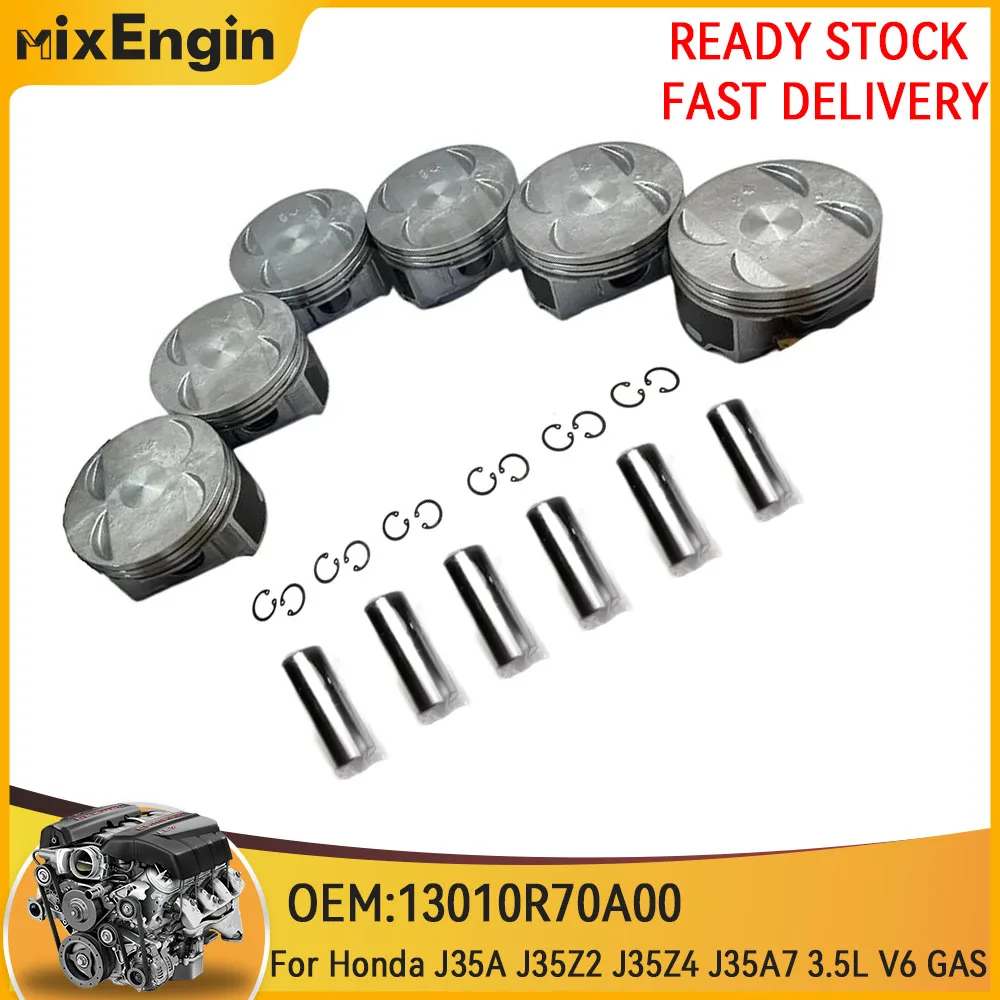

Engine Piston W/ Ring Kit 89mm STD Fit 3.5 L V6 GAS For Honda Accord Odyssey Pilot J35A J35Z2 J35Z4 J35A7 3.5L 04-14 13010R70A00