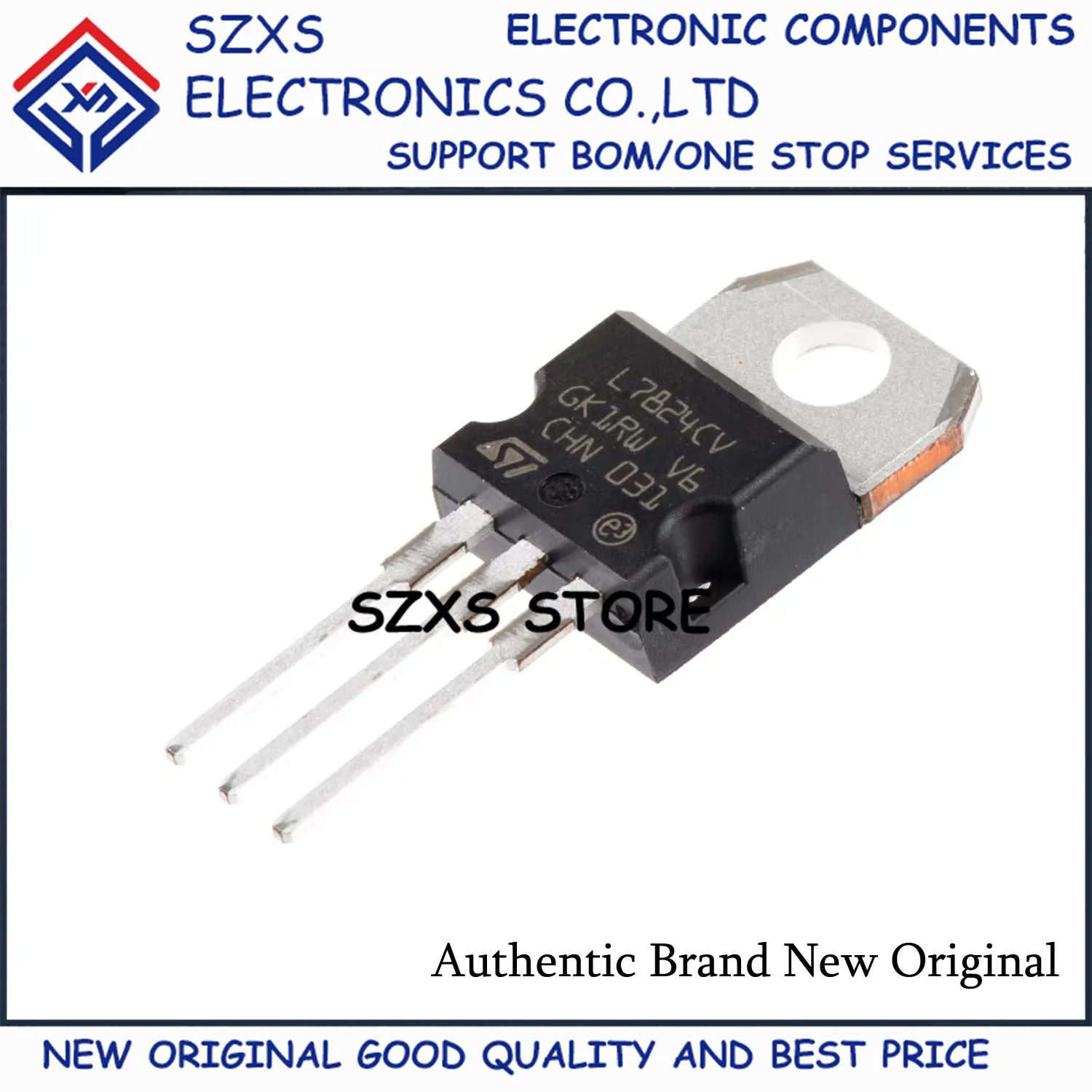 New Original 10Pcs L7824CV-DG L7824CV TO-220 24V 1.5A Three-terminal Voltage Regulator In Stock Good Quality