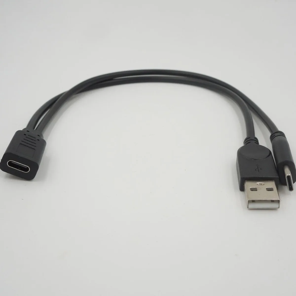 Type C Female to USB Male and Type C Male Adapter Fast Charge Data Transfer Cable for Car Screen Mirroring
