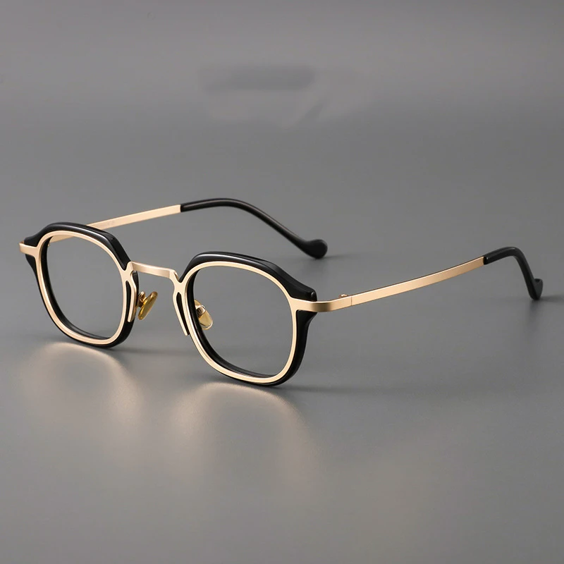 

New Retro Light Luxury Tortoise Shell Optical Glasses Frames Men's Business Square Titanium Eyeglasses